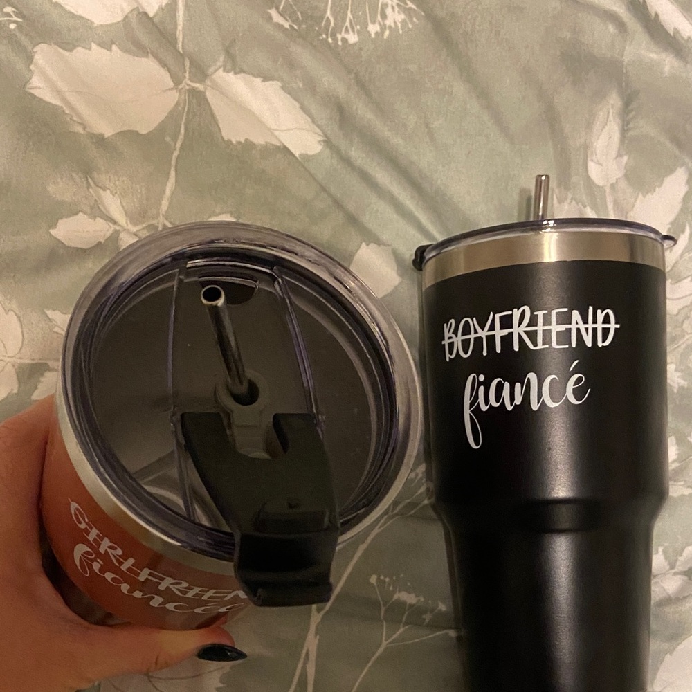 Couple's Tumbler Set in Black and Copper - Picture 2 of 6